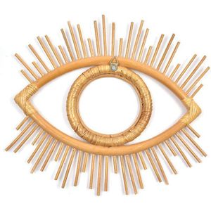 Eye Vorm Decor Spiegel Frame Rotan Art Decor Make-Up Spiegel Dressing Badkamer Muur Opknoping Spiegel Frame Ambachten