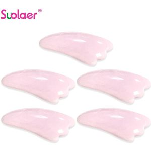 5Pcs Facial Massage Guasha Boord Jade Stenen Gezicht Lift Body Huid Ontspanning Afslanken Schoonheid Hals Body Been Buik Dunne lift