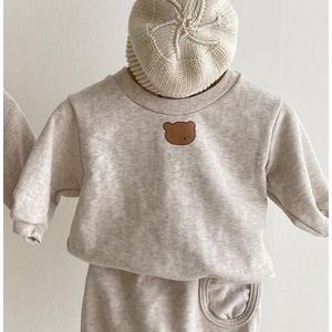 Winter Plus Fluwelen Dikke Warme Baby Beer Print Sweatshirt Tops Kids Jongens En Meisjes Katoen Hoodies Lovely Baby kleding