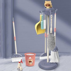 Kids Schoonmaken Speelgoed Set Leuke Beer Huishouden Tool Speelgoed Pretend Play Cleaning Kit Tools Met Bezem/Mop/Borstel/Duster Playset