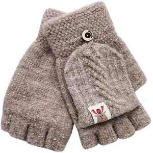 Kinderen Kids Winter Warm Gebreide Convertible Flip Top Vingerloze Wanten Handschoenen Handschoenen Kids Kinderen Jongens Meisjes Wanten