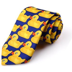 Geel Grappig Rubber Duck Stropdas Mannen Casual Fancy Ducky Professionele Stropdas Mode Bruiloft Leuke Ducky Tie Voor Man 8 Cm