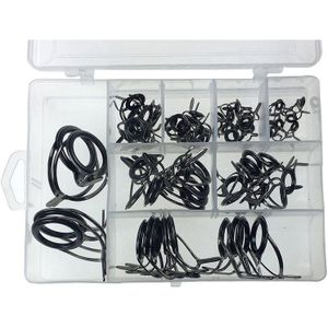 75Pcs Hengel Gids Tips Reparatie Kit 8 Size Carbon Keramische Ring Diy Eye Set Staaf Wederopbouw Zee Spinning casting Staaf Replaceme