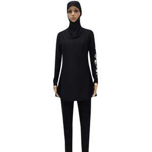 Chamsgend Plus Size Moslim Badmode Vrouwen Bescheiden Bloemenprint Volledige Cover Badpak Islamitische Hoofddoek Islam Beachwear Badpak