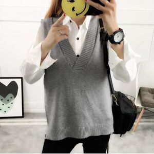 Vrouwen Trui Lente Herfst Wol Vest Mouwloos O-hals Gebreide Vesten Lange Stukken Poullover Vest Vrouwelijke Jumper Pull Femme