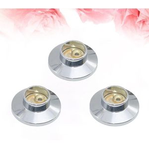 3Pcs Afneembare Rod End Ondersteunt Zinklegering Kast Pole Sockets Flens Staaf Houder Voor Thuis Closet Garderobe (Golden)
