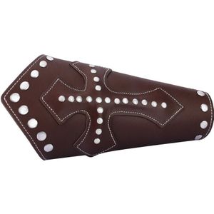 Middeleeuwse Punk Bracers Knight Cross Klinknagels Pu Lederen Handschoen Breed Bracer