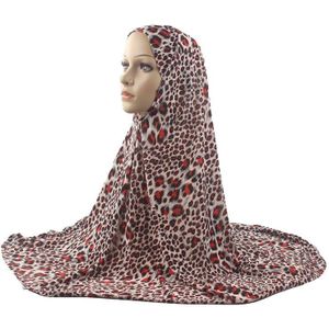 Moslim Vrouwen Meisjes Hijab Islamitische Sjaal Vrouw Amira Cap Volledige Cover Hoofddeksels Soft Stretch Luipaard Patroon
