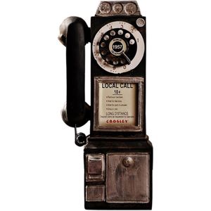 Vintage Draaien Klassieke Look Wijzerplaat Betalen Telefoon Model Retro Booth Home Decoratie Ornament AUG889