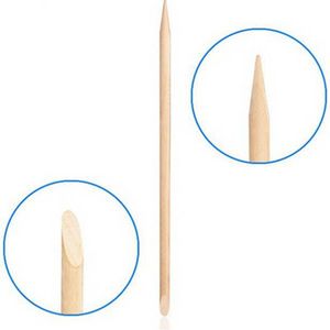10 stks/set Wood Sticks Cuticle Pusher Cuticle Remover Voor Nail Skin Remover Nagels Gereedschap Schuine Dubbelzijdig Oranje Stok 11.5cm