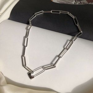 Huanzhi Punk Goud Zilver Kleur Metalen Slot Veiligheid Pin Chain Choker Ketting Persoonlijkheid Voor Vrouwen Meisjes Partij Sieraden