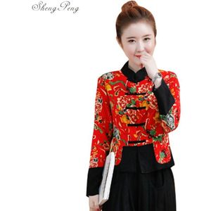 Traditionele chinese kleding voor vrouwen cheongsam top mandarijn kraag womens tops en blouses oosterse China kleding Q665