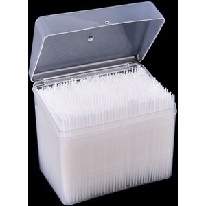 1 doos = 1100pcs 2 Way Interdentale Tandenborstel Pick Plastic Dental Picks Mondhygiëne Wit 6.5cm