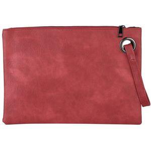 Coofit Feminine Effen Lederen Clutch Bag Envelop Avondtasje Handtas Vrouwen Dame Handy Retro Eenvoudige Envelop Tassen