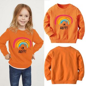 Baby Kids Baby Meisjes Herfst Sweatshirts Kleding Oranje T-shirts Kinderen 'Top Lange Mouwen Print Katoenen Kleding
