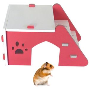 Hout Hamster Hideout Kooi Voor Hamster Poot Kleine Huisdier Hideout Hamster Huis Met Ladder Voor Hamster Rat Cavia