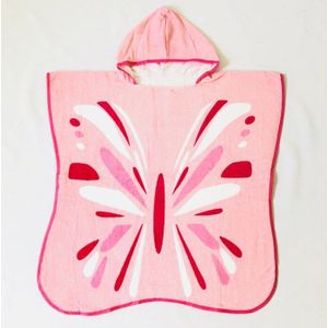 Maat 70X70 Cm Roze Vlinder Kinderen Cartoon Badjassen Katoenen Handdoeken Voor Jongens En Meisjes Sets Thuis Kleding baby Strand Towe