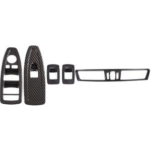 4 Stuks Carbon Fiber Stijl Venster Lift Schakelaar Frame Trim Met Abs Plastic Chrome Console Airconditioning Vent Cover trim