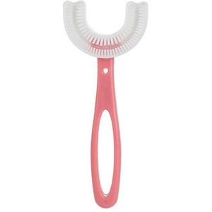 1Pcs U-Vorm Tandenborstels Met Handvat Siliconen Oral Care Borstel Voor 2-12 Jaar Oude Kinderen Handleiding U-Vorm Tandenborstels