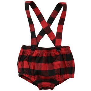 Rode Plaid Pasgeboren Peuter Kids Baby Jongen Meisje Zomer Bretels Brace Broek Shorts Bib Pant Kleding 0-3Y