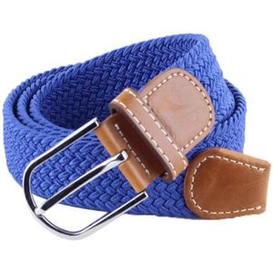 Mannen Elastische Stretch Taille Riem Koffie Canvas Stretch Gevlochten Elastische Geweven Lederen Riem Brede Metal Stretch Riem Voor Mannen