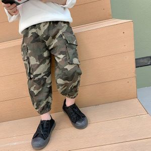 Lente Herfst Jongens Mode Camouflage Cargo Broek Kinderen Toevallige Enkel-Gebonden Broek