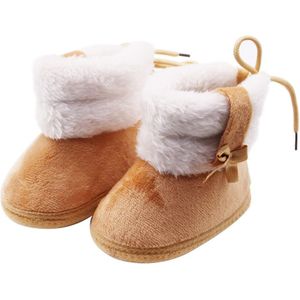 Baby Baby Meisjes Snowboots, Anti-Slip Zool Warme Winter Bont Voering Laarzen Met Leuke Strik