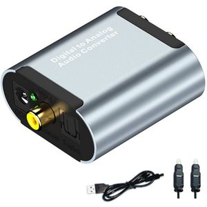 Optische Digitale Stereo Audio Spdif Toslink Coaxiale Signaal Naar Analoog Converter Dac Jack Rca Versterker Decoder Adapter