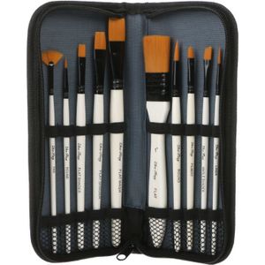 10 Stuks Nylon Haar Art Schilderij Borstels Set Acryl Olie Aquarel Artists Paint Brush Set Tekening Levert