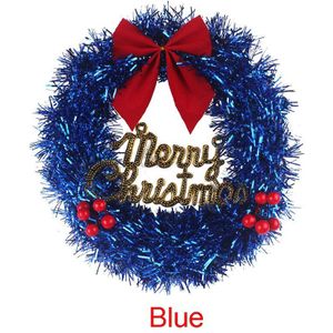 30Cm Kerst Krans Goud Zilver Blauw Kerst Deur Decoratie Vrolijk Kerstfeest Supplies Xmas Krans Voor Voordeur