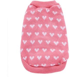 Pet Dog Breien Wol Liefde Hart Trui Puppy Knitwear Kleding Hoodie Winter Warm Roze Jas Voor Kleine Hond Kat Kleding