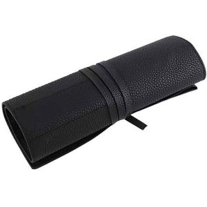Zwarte Cosmetische Tas Make-Up Kwasten Case Draagbare Tas Voor Make Up Borstel Reizen Organizer Rolling Pouch Houder Professionele Beauty