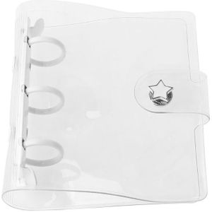 Ootdty Transparante 3 Gaten Mini Pvc Losbladige Notepad Vel Shell Bestandsmap Cover Briefpapier