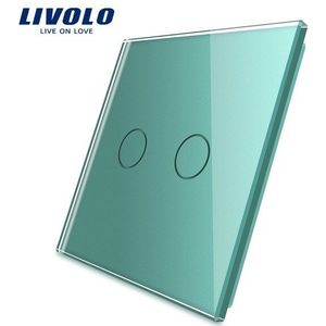 Livolo Luxe Witte Parel Kristal Glas, Eu Standaard, Enkel Glas Panel Voor 2 Gang Wall Touch Schakelaar, VL-C7-C2-11 (7 Kleuren)