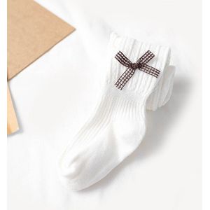 1-4 Jaar Verticale Streep Baby Panty En Najaar Kinderen Panty Boog Gebreide Meisje Wit Katoen elastische Panty