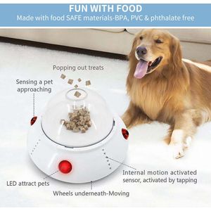 Huisdier Launcher Voeden Speelgoed Funtreat Voedsel Dispenser Wit Automatische Sensor Speelgoed Voor Hond Kat Safe Duurzaam Thuis Kat Huisdieren Voeden gereedschap