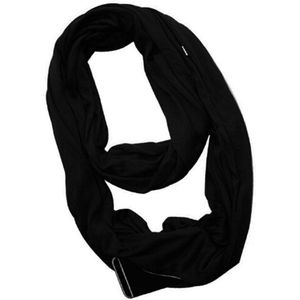 Vrouwen Effen Kleur Warm Vrouwen Convertible Thermisch Actieve Infinity Sjaal Met Zip Pocket voor Alle Seizoen