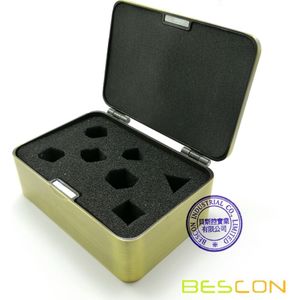 Bescon Deluxe Zware Messing Metalen Dobbelstenen Doos Voor 7 Stuks Polyhedral Rpg Dobbelstenen Set