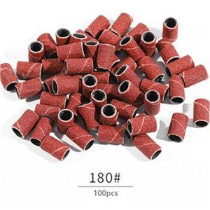 100 stuks nail tool zand riem zand set nail bit zand nail bit aluminiumoxide zand ring elektrische boor zand doek cover 80 ''/120''/180"