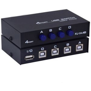 Usb 2.0 4 Poorten Delen Switch Switcher Selector Box Hub Sharing Switch Adapter Voor Pc Scanner Printer