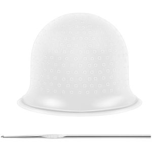 Frcolor Elastische Siliconen Wit Dye Cap Met Haaknaald Kapsalon Coloring Highlighting Herbruikbare Frosting Pick Verven Tool Set