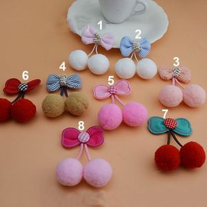 10 Stks/partij 5*6.8Cm Pompom Bal Cherry Applicaties Voor Kleding Hoed Schoenen Bag Decoratie