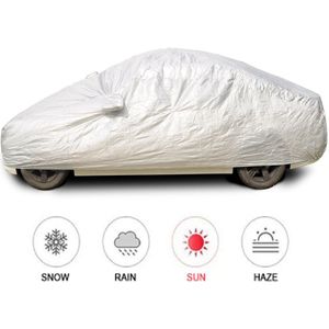 Universele Full Car Covers Sneeuw Ijs Dust Wind Zonnescherm Cover Opvouwbare Licht Zilver Maat S-XXL Auto Outdoor Protector Cover