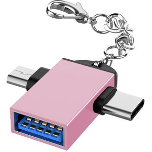 Android Type-C 2 In 1 Otg Micro Usb Host Power T Splitter Usb 3.1 Adapter