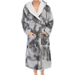 Mannen Flanellen Badjas Tie-Dye Nachtkleding Winter Warm Hooded Badjas Lange Mouw Thuis Doek Met Taille Riem Mode Mannelijke badjas