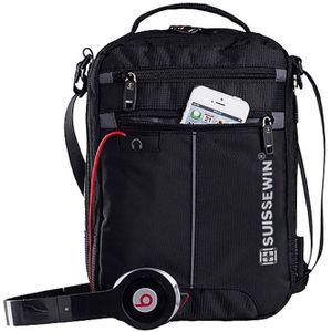 Messenger Schoudertas 11 inch Zwarte Tas handige crossbody tas voor studenten Casual Oxford Messenger Satchel SNB026