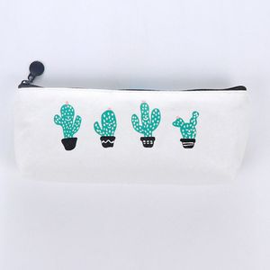 Creatieve Leuke Etui Grote Capaciteit Tas Canvas Rits Zak Voor Student School Briefpapier Leveringen