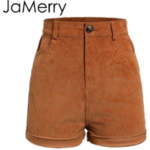Jamerry Vintage Corduroy Hoge Taille Shorts Bottoms Vrouwen Casual Streetwear Shorts Vrouwelijke Losse Zomer Knop Korte Shorts