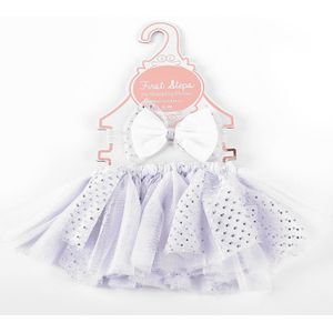 Baby Meisje Tutu Rok Met Bloemen Hoofdband Rood Zwart Wit Roze Zilver Kleur Handgemaakte Boog Rok Kinderen Dagelijks Dressing Kostuums