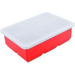 1Pcs Food Grade Siliconen 6 Grids Plein Ice Cube Tray Maker Mold Container Keuken Gadget Met Deksel Voor Bar hotel Home Restaurant